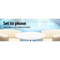 Artiss Bar Table Gas Lift Round White Furniture Kings Warehouse 