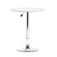 Artiss Bar Table Gas Lift Round White Furniture Kings Warehouse 