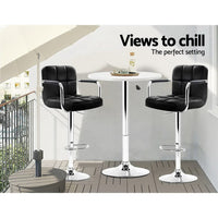 Artiss Bar Table Gas Lift Round White Furniture Kings Warehouse 
