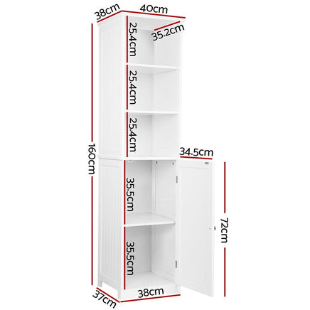 Artiss Bathroom Cabinet Storage 160cm White Furniture Kings Warehouse 