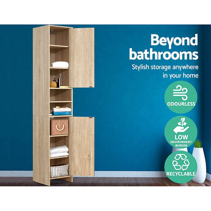 Artiss Bathroom Cabinet Storage 185cm Wooden Furniture Kings Warehouse 