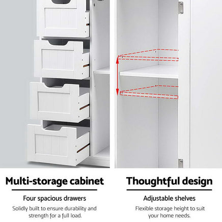 Artiss Bathroom Cabinet Storage Drawers White Furniture Kings Warehouse 
