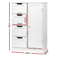 Artiss Bathroom Cabinet Storage Drawers White Furniture Kings Warehouse 