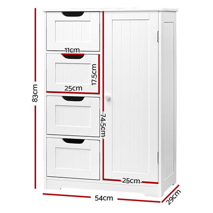 Artiss Bathroom Cabinet Storage Drawers White Furniture Kings Warehouse 