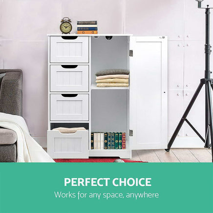 Artiss Bathroom Cabinet Storage Drawers White Furniture Kings Warehouse 