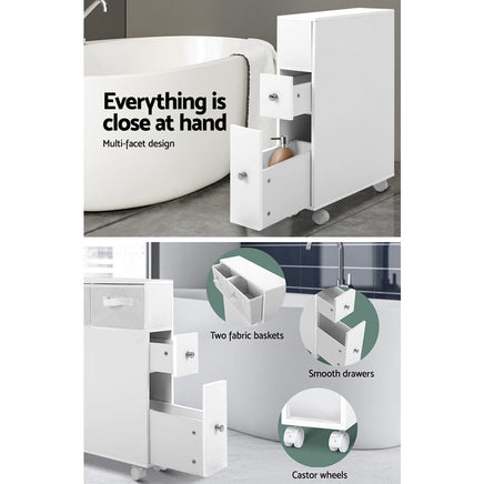 Artiss Bathroom Cabinet Storage Toilet Organiser Furniture Kings Warehouse 