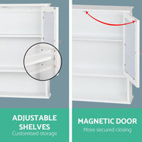Artiss Bathroom Mirror Cabinet Storage Cupboard Furniture Kings Warehouse 