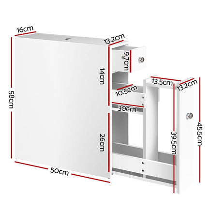 Artiss Bathroom Storage Cabinet Tissue Holder Furniture Kings Warehouse 