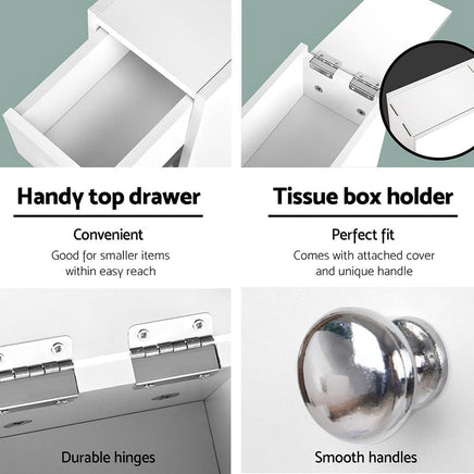 Artiss Bathroom Storage Cabinet Tissue Holder Furniture Kings Warehouse 