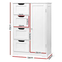 Artiss Bathroom Tallboy Storage Cabinet - White Kings Warehouse 