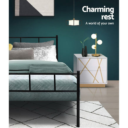 Artiss Bed Frame Single Metal Bed Frame SOL Furniture Kings Warehouse 