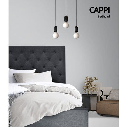 Artiss Bed Head Headboard Double Size Fabric - CAPPI Charcoal Furniture Kings Warehouse 