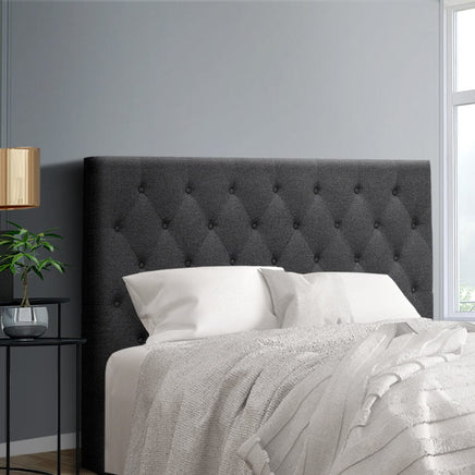 Artiss Bed Head Headboard Double Size Fabric - CAPPI Charcoal Furniture Kings Warehouse 