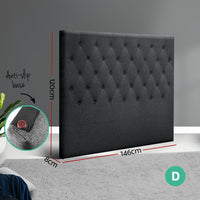 Artiss Bed Head Headboard Double Size Fabric - CAPPI Charcoal Furniture Kings Warehouse 
