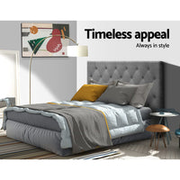 Artiss Bed Head Headboard King Single Size Fabric - CAPPI Grey Furniture Kings Warehouse 
