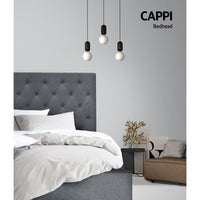 Artiss Bed Head Headboard King Single Size Fabric - CAPPI Grey Furniture Kings Warehouse 