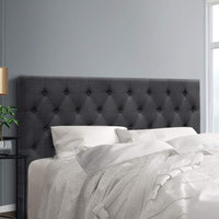 Artiss Bed Head Headboard King Size Fabric - CAPPI Charcoal Furniture Kings Warehouse 