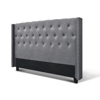 Artiss Bed Head Headboard King Size Fabric - LUCA Grey Furniture Kings Warehouse 