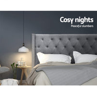Artiss Bed Head Headboard King Size Fabric - LUCA Grey Furniture Kings Warehouse 