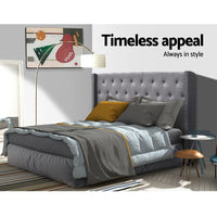Artiss Bed Head Headboard King Size Fabric - LUCA Grey Furniture Kings Warehouse 