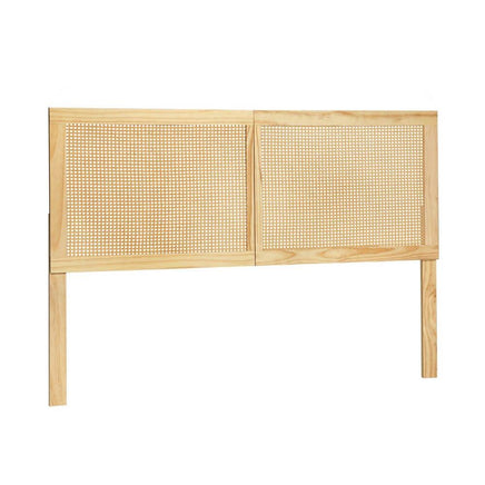 Artiss Bed Head Headboard Queen Rattan - RIBO Pine Furniture Kings Warehouse 
