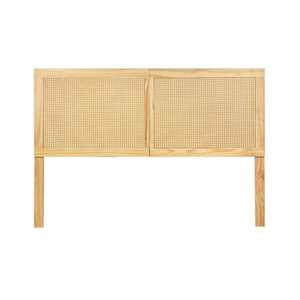 Artiss Bed Head Headboard Queen Rattan - RIBO Pine Furniture Kings Warehouse 