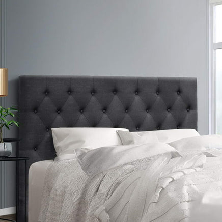 Artiss Bed Head Headboard Queen Size Fabric - CAPPI Charcoal Furniture Kings Warehouse 