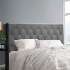 Artiss Bed Head Headboard Queen Size Fabric - CAPPI Grey Furniture Kings Warehouse 
