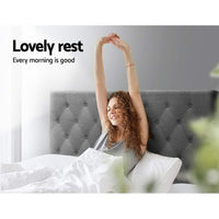 Artiss Bed Head Headboard Queen Size Fabric - CAPPI Grey Furniture Kings Warehouse 