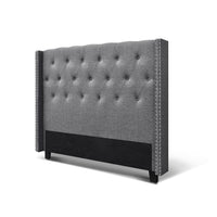 Artiss Bed Head Headboard Queen Size Fabric - LUCA Grey Furniture Kings Warehouse 
