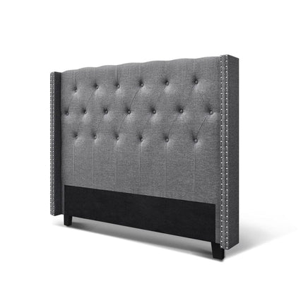 Artiss Bed Head Headboard Queen Size Fabric - LUCA Grey Furniture Kings Warehouse 