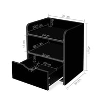 Artiss Bedside Table 1 Drawer with Shelf - FARA Black Furniture Kings Warehouse 