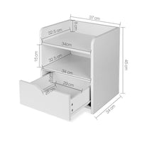 Artiss Bedside Table 1 Drawer with Shelf - FARA White Furniture Kings Warehouse 