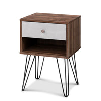 Artiss Bedside Table 1 Drawers with Shelf - LARS Furniture Kings Warehouse 