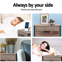 Artiss Bedside Table 2 Drawers - BARNLY Furniture Kings Warehouse 