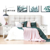 Artiss Bedside Table 2 Drawers - BISSET White Furniture Kings Warehouse 