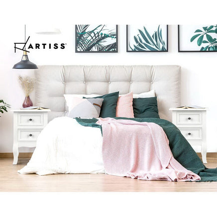 Artiss Bedside Table 2 Drawers - BISSET White Furniture Kings Warehouse 