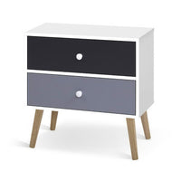 Artiss Bedside Table 2 Drawers - BONDS White Furniture Kings Warehouse 