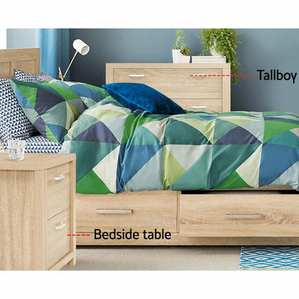 Artiss Bedside Table 2 Drawers - MAXI Pine Furniture Kings Warehouse 