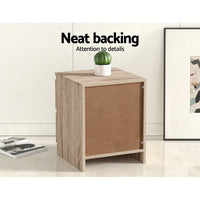 Artiss Bedside Table 2 Drawers - PEPE Oak Furniture Kings Warehouse 