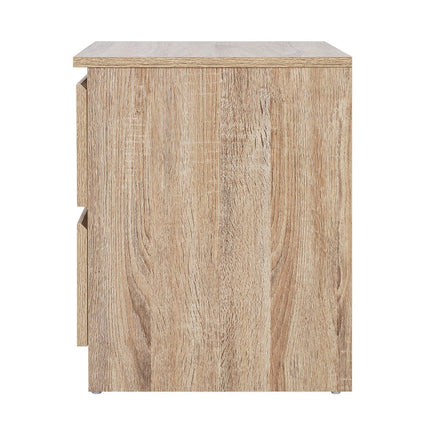 Artiss Bedside Table 2 Drawers - PEPE Oak Furniture Kings Warehouse 