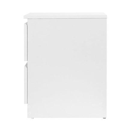 Artiss Bedside Table 2 Drawers - PEPE White Furniture Kings Warehouse 