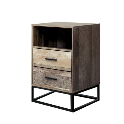 Artiss Bedside Table 2 Drawers with Shelf - BADAN Furniture Kings Warehouse 