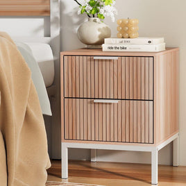 Artiss Bedside Table Drawers Side End Table Storage Cabinet Nightstand Pine LURA Furniture Kings Warehouse 