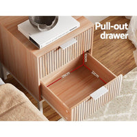 Artiss Bedside Table Drawers Side End Table Storage Cabinet Nightstand Pine LURA Furniture Kings Warehouse 