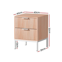 Artiss Bedside Table Drawers Side End Table Storage Cabinet Nightstand Pine LURA Furniture Kings Warehouse 