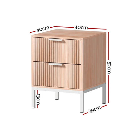 Artiss Bedside Table Drawers Side End Table Storage Cabinet Nightstand Pine LURA Furniture Kings Warehouse 