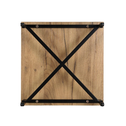 Artiss Bedside Table Drawers Side Table Shelf Storage Nightstand Rust Oak KRAVU Furniture Kings Warehouse 