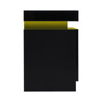 Artiss Bedside Table LED 2 Drawers Lift-up Storage - COLEY Black Furniture Kings Warehouse 