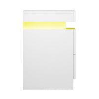 Artiss Bedside Table LED 2 Drawers Lift-up Storage - COLEY White Furniture Kings Warehouse 